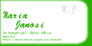 maria janosi business card