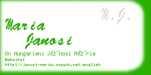 maria janosi business card